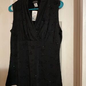 JKIA California brand new black sleeveless with shiny flower design
